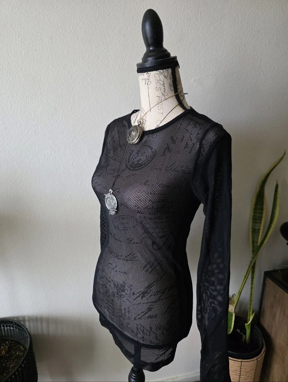 Hot Topic Black Mesh Top - Small